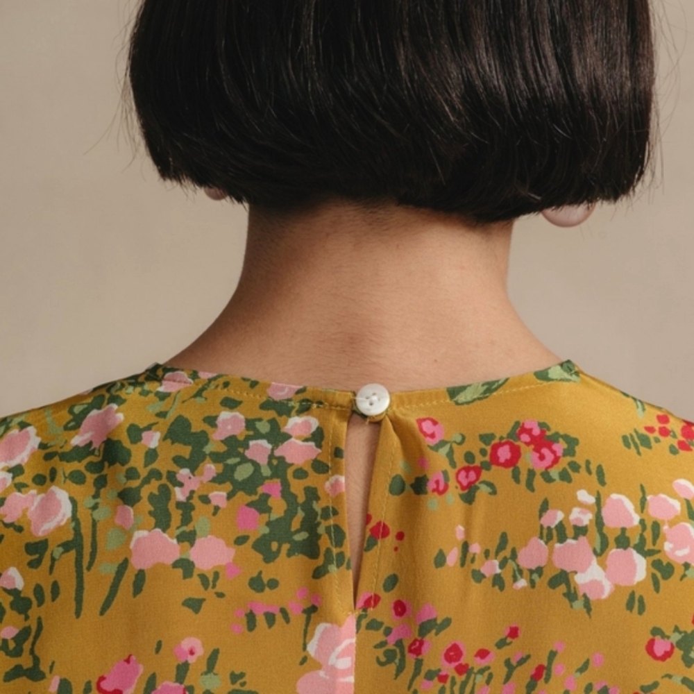 No. 6 Vibrant Yellow Floral Midi Dress - Picture 9 of 16